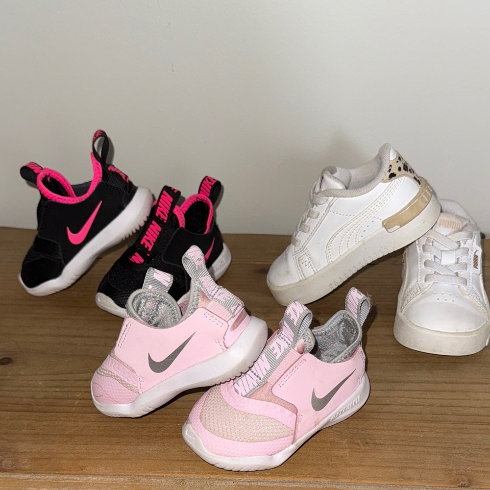 Infant Toddler Girl Size C4 Nike & Puma Sneakers Bundle Lot